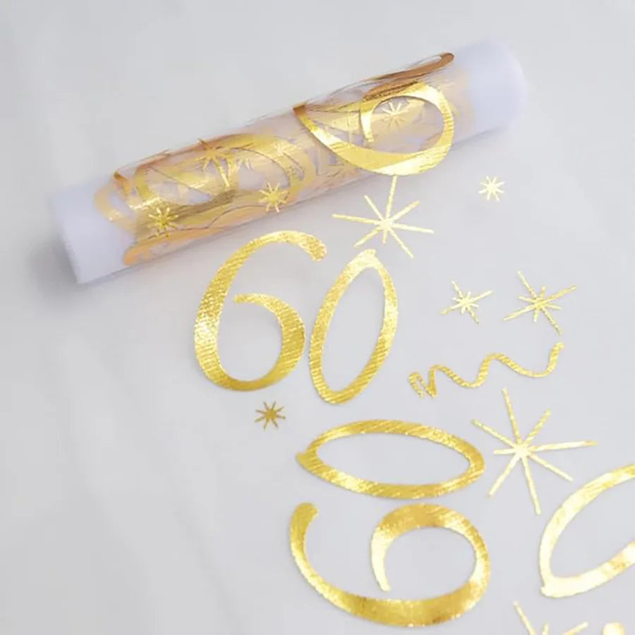20th 30th 60th Birthday Table Runner Decor for 20 30 60 Birthday Table Party Supplies 3M Gold Table Runner Roll  Birthday Decor