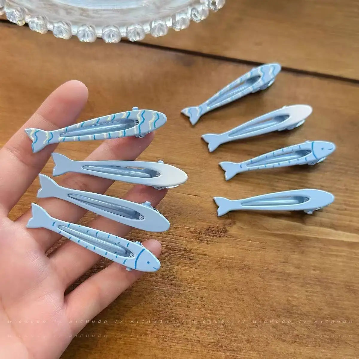 4pcs Simplicity Blue and Yellow Cute Fish Hairclip for Women Elegant Side Clip Fashion Girl Hairpin Hair Accessories