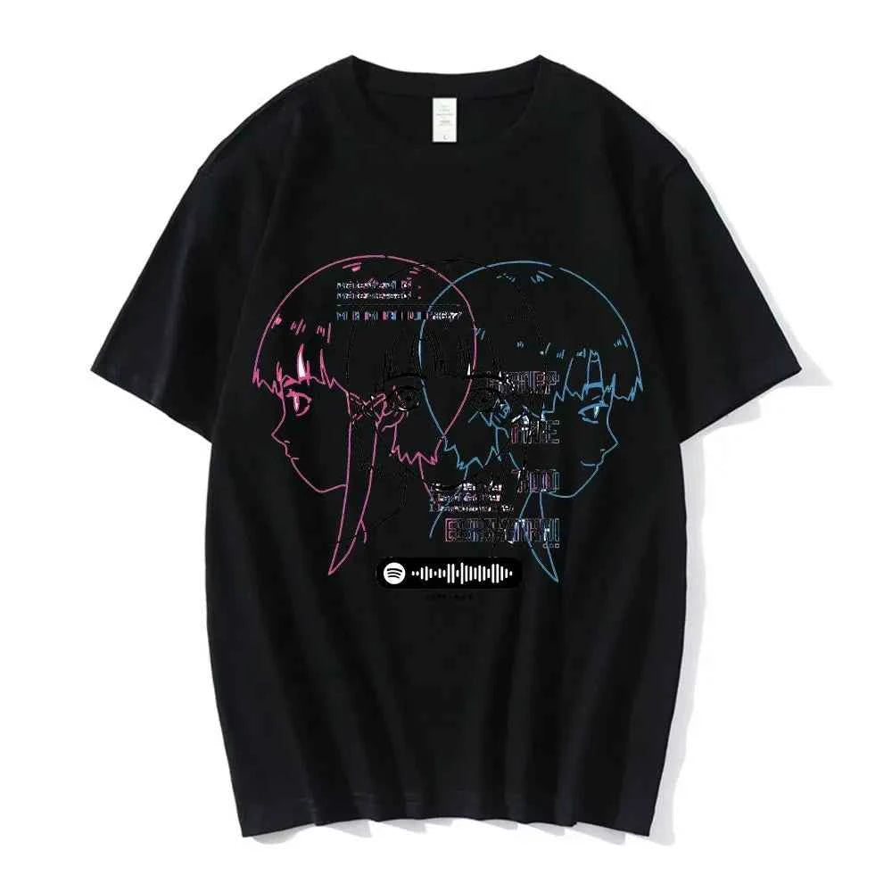 Anime Serial Experiments Lain T-Shirt Men Women Graphic T Shirts Unisex Iwakura Manga Girl Sci Fi Short Sleeve Tee Tops 62463