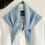 British Korean Style Niche Wool Knitted Triangular Scarf Women Headscarf Knitted Scarf Multi-functional Warm Knitted Scarf
