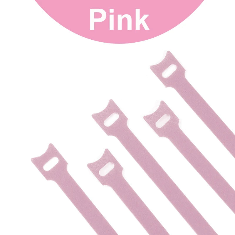 10pcs Releasable Cable Ties 15 20 25 30cm Mouse Earphone Wire Wrap Cable Organizer Nylon Hook Loop Strap Zip Bundle Bandage Tie