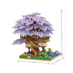Pink cherry tree house building micro-particle building block classic model girl series difficult assembly toys