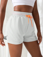 Women's High Rise Yoga Shorts With Elastic Proximity Control Running Shorts, Fake Two Pieces Pants