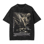 Washed T Shirts Horror Silent Hill Heavens Night Hip Hop T-Shirt Street  Streetwear Short Sleeve Printed Tops Tees Men Women