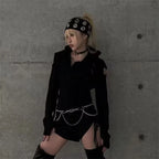 Punk Girl Hollowed Out Eyelets Wide Elastic Headband Stretchy Metal Rock Steampunk for Sports Headbands Hair Accessories