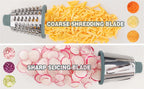 LMETJMA 3 in 1 Rotary Cheese Grater Versatile Manual Vegetable Slicer Peanut Nuts Grinder Cheese Vegetable Shredder Clear JT242