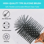 Silicone Toilet Brush Set – Long Handle Deep Cleaning Bathroom