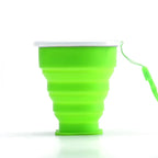 Portable Silicone Folding Water Cup Outdoor Heat Resistant Telescopic Collapsible Foldable Mug With Lid For Travel Camping 200m