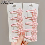 Cute Pink Cherry Blossom Hair Clip Kids Hairpin Bangs Clips Dopamine Princess Hair Accessories Flyaway Headwear Side BB Clip