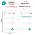 A7 50Sheets Loose Leaf Notebook Refill Spiral Binder Inner Page Weekly Monthly To Do Line Grid Inside Paper Stationery