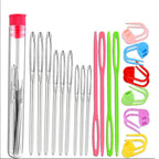 26Pcs Sewing Knitting Kits Large Eye Blunt Yarn Needles & Plastic Weaving Needles & Crochet Locking Counter Stitch Markers Tools