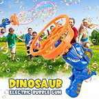 Dinosaur Electric Bubble Gun Automatic Blowing Tuba Large Soap Handheld Bubble Machine Kids Toys Birthday Party Outdoor Wedding