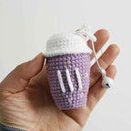 Cute Coffee Cup Crochet Keychain Bag Charm