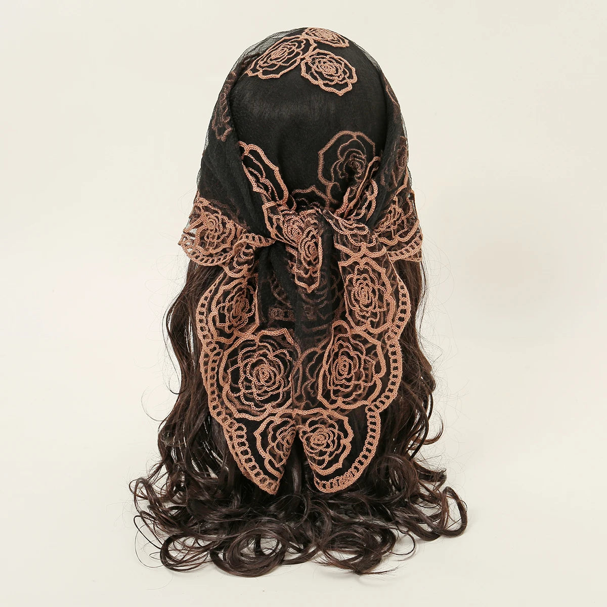 Lace Paisley Embroidery Bandana Square Scarf Elegant Breathable Silk Scarves Women Sunscreen Lightweight Shawl Headband