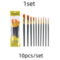 10 pcs set multi-functional watercolor brush pearlescent blue plastic rod multi-color nylon hair hook line gouache oil brush