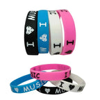1PCS ILoveMusic Wristband Men Women Silicone Rubber Bracelets&Bangles for Birthday Party Bangles Rock Music Fans Jewelry Gift