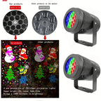 Snowflake Christmas Projector Light 16 Patterns Rotating LED Decor