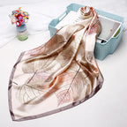 Fashion Kerchief Silk Satin Neck Scarf For Women Print Hijab Scarfs Female 90*90cm Square Shawls and Wraps Scarves For Lady