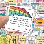 50Pcs Cute Motivational Words Test Stickers Inspirational Decals for School Teacher Student Stationery Notebook Diary Sticker