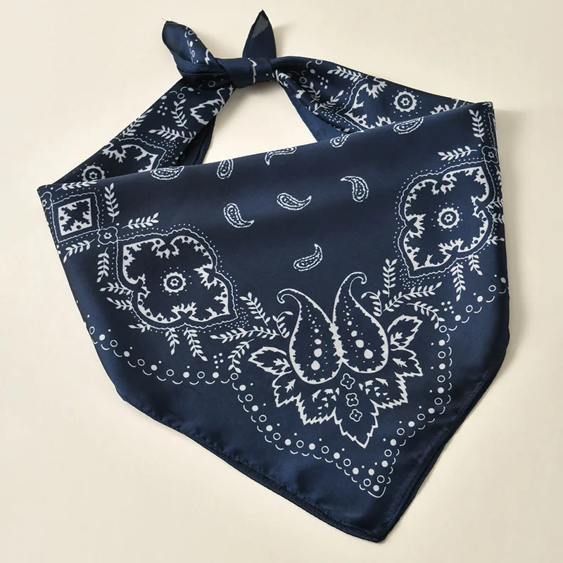 1pc 68*68cm Fashion Hip Hop Bandana Square Scarf Cowboy Cashew Black Paisley Headband Print For Women/Men/Boys/Girls