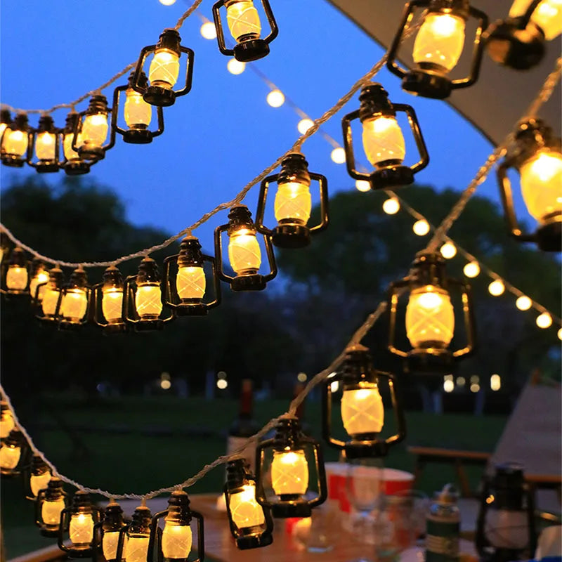 80 LED Vintage Lantern String Lights Christmas Halloween Decor