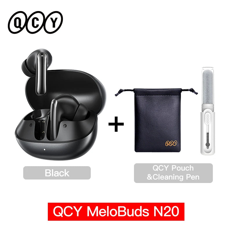QCY Melobuds N20 BH25HT20A Wireless Bluetooth 6.0 Earphone -50dB Adaptive ANC 13mm Drivers Headsets 6 Mics HD Calls Earbud 40Hrs