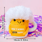 Positive Energy Duck Doll Hug Pocket Mini Handmade Plush Wool Knitting Dolls Funny Emotional Support Crochet Gift for Birthday