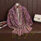2025 new ethnic style retro shawl cashew flower geometric scarf cloak tassel scarf multi-color variety options available