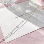 925 Sterling Silver Round Ball Lucky Bracelets Woman Double-Layer Snake Chain Hot Top Quality Jewelry Wedding Jewellery