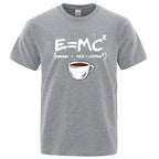 Summer Men T-shirt Cotton Blend Casual Funny Energy=Milk+Coffee Print Men Cool Loose O-neck Tops For Men Short Sleeve Male Tees