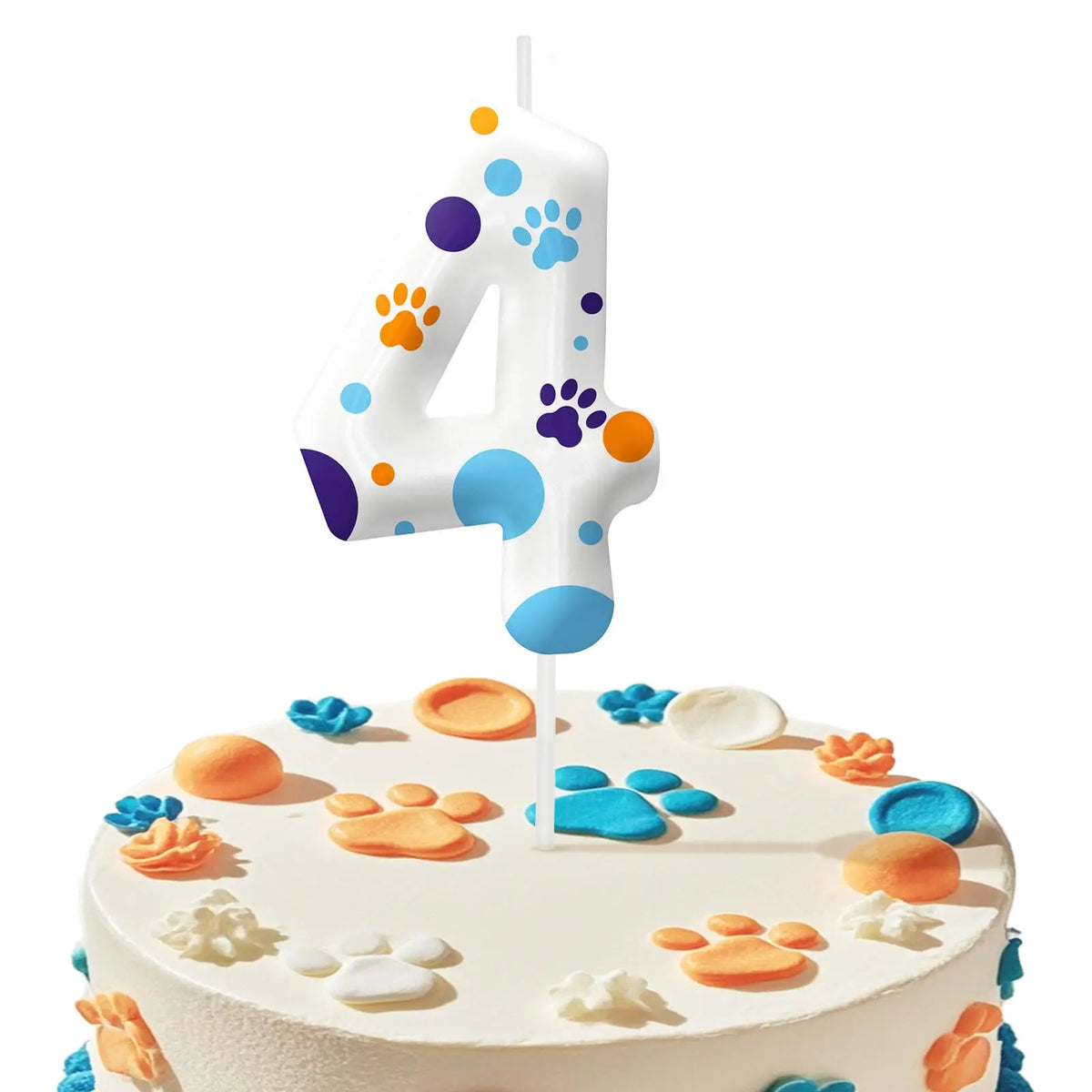 Blue Dog Paw Themed Birthday Candle Number 0-9 Party Decoration Cartoon Dog Paw Candle for Cake Toppers Party Supplies