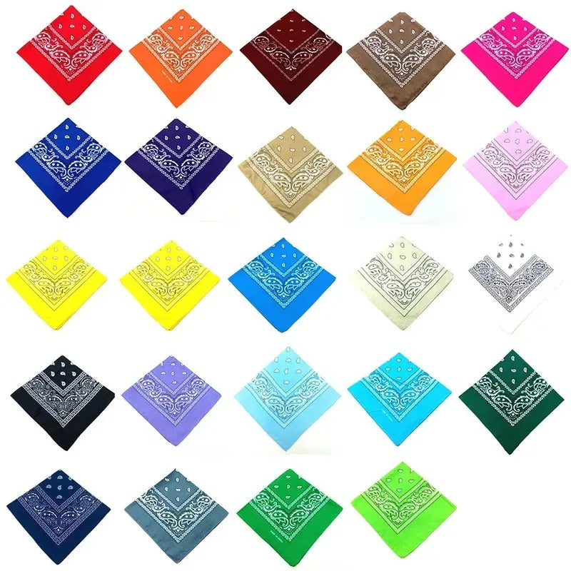 1/4/9pcs Men Women Bandana Hairband Cowboy Mens Biker Sports Headwear Wrist Hairwrap Single Sided Head Wrap Scarf Paisley