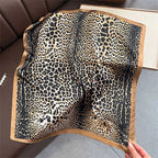 2025 Silk Shawl Print Headscarf Cat Hair Wrap Neckerchief Female Satin Square Scarf For Women Headband Foulard Hijab Bandana