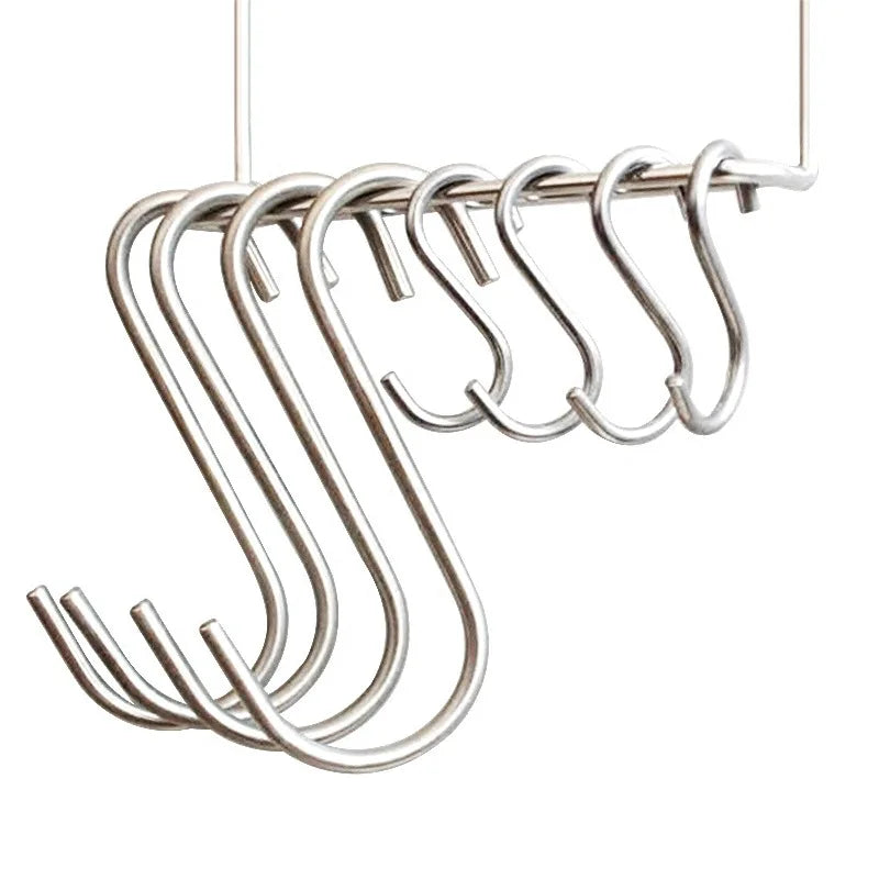 10 pcs Stainless steel S shaped hook Large hook S hook, multi purpose S shaped hook metal S-hook hook for kitchen and bathroom
