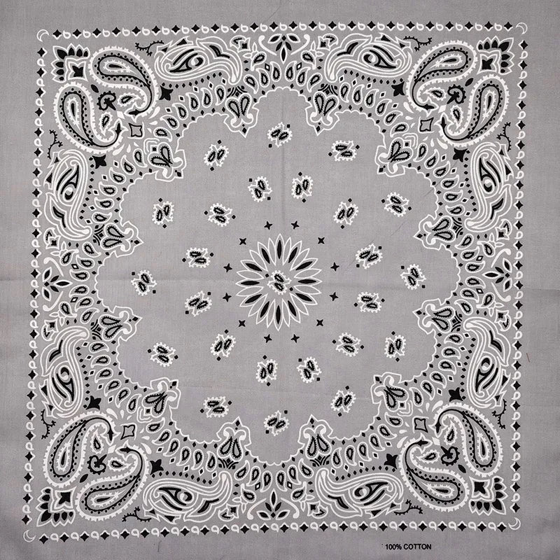 New Fashion Hip Hop 100% Cotton Bandana Square Scarf Gradient Color Paisley Headband Printed For Women/Men/Boys/Girls