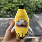 17cm Banana Cat Doll Pendant Keychain Crying Happy Banana Cat ,1pcs/pack