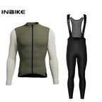 INBIKE Fleece Men's Cycling Jersey  Winter Cycling Sets Warm Long-sleeved Suit Soad Bike Bicycle Jacket Overalls Riding Suit