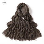 180*65cm Tie-dye Crinkle Rayon Hijabs for Women Muslim Scarf Shawls Plain Ladies Breathable Headband Femme Turban Ramanda