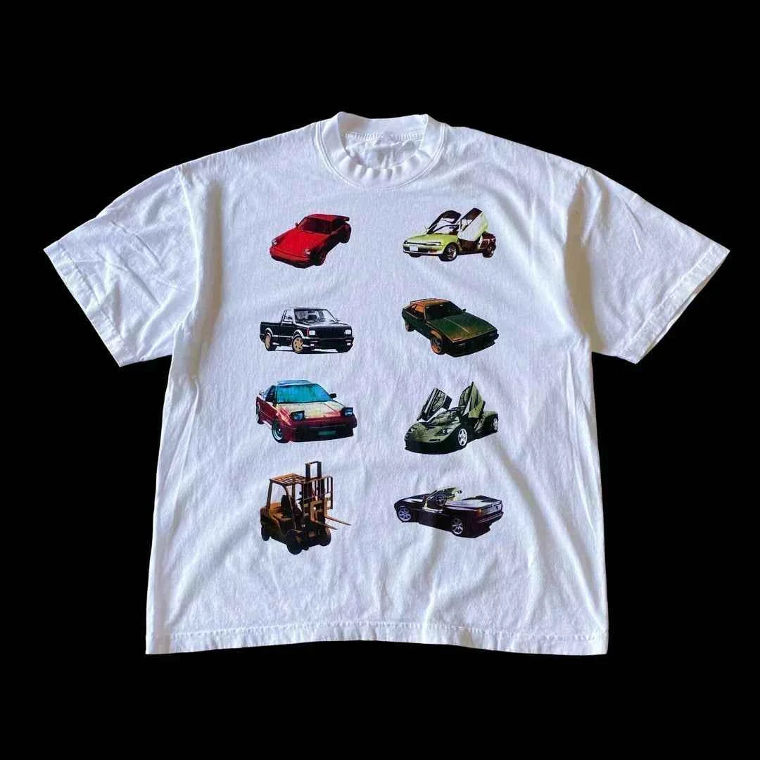 Men Women Fashion T-shirt Streetwear Gothic Harajuku Graphic T-shirts Retro Kawaii Printing Slim Women T-shirts Y2k Style 2000s