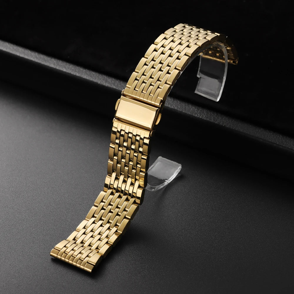 Stainless Steel Watchband Premium Bracelet Straps 18mm 20mm 22mm Universal Metal Watch Band Folding Buckle for Seiko for Rolex