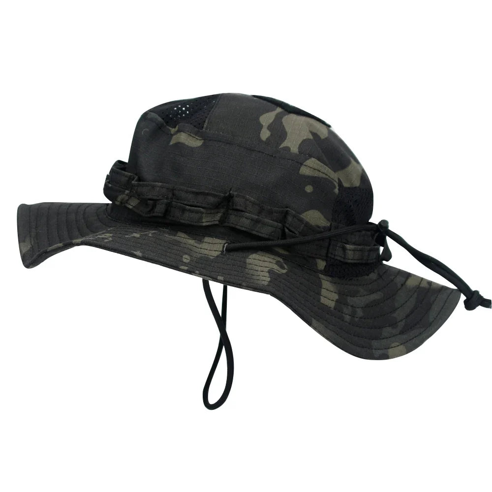 1pc/3pcs Camo Boonie Hat Sunscreen Breathable Bucket Hat Men's Outdoor Hiking Hunting Fishing Windproof Fisherman's Hat