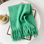 Pink Scarf Lady Autumn Winter Solid Simple Muffler Women Men Wool Blend Versatile Multi-color Soft Thermal Shawl Female Male