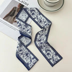 Cashew flower silk scarf double-sided printed for Women, Lightweight Versatile Bandana Style, Daily Office Party Vacation Boho