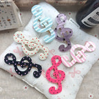 1/2pcs Y2K Style Musical Note Hair Clip Harajuku Hairclips Side Bangs Clip Sweet Girl Hairpin for Women Trendy Hair Accessories