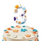 Blue Dog Paw Themed Birthday Candle Number 0-9 Party Decoration Cartoon Dog Paw Candle for Cake Toppers Party Supplies
