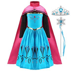 Frozen Elsa Anna Princess Girl Vestidos Costume Kid Dress Disney Snow Queen Halloween Cosplay Birthday Party Dress Up 2-10 Years