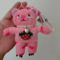 Kawaii Pink Cat Plush Keychain Cute Bag Charm for Girls Gift