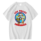 LOS POLLOS Hermanos Funny Printed T-Shirt Men Fashion Casual Short Sleeves Summer Cotton Breathable Tshirt Chicken Brothers Tees