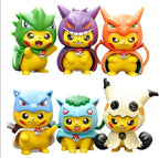 1Set Pocket Monsters Anime Figure Kawaii Pikachu In Disguise Action Figures PVC Adult Collection Model Dolls Toy Gift