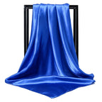 Luxury Brand Silk Scarf Women Satin Solid color Hijab Scarves Muslim Pareo Bandana Female Shawl Wrap Headband Foulard 90*90cm